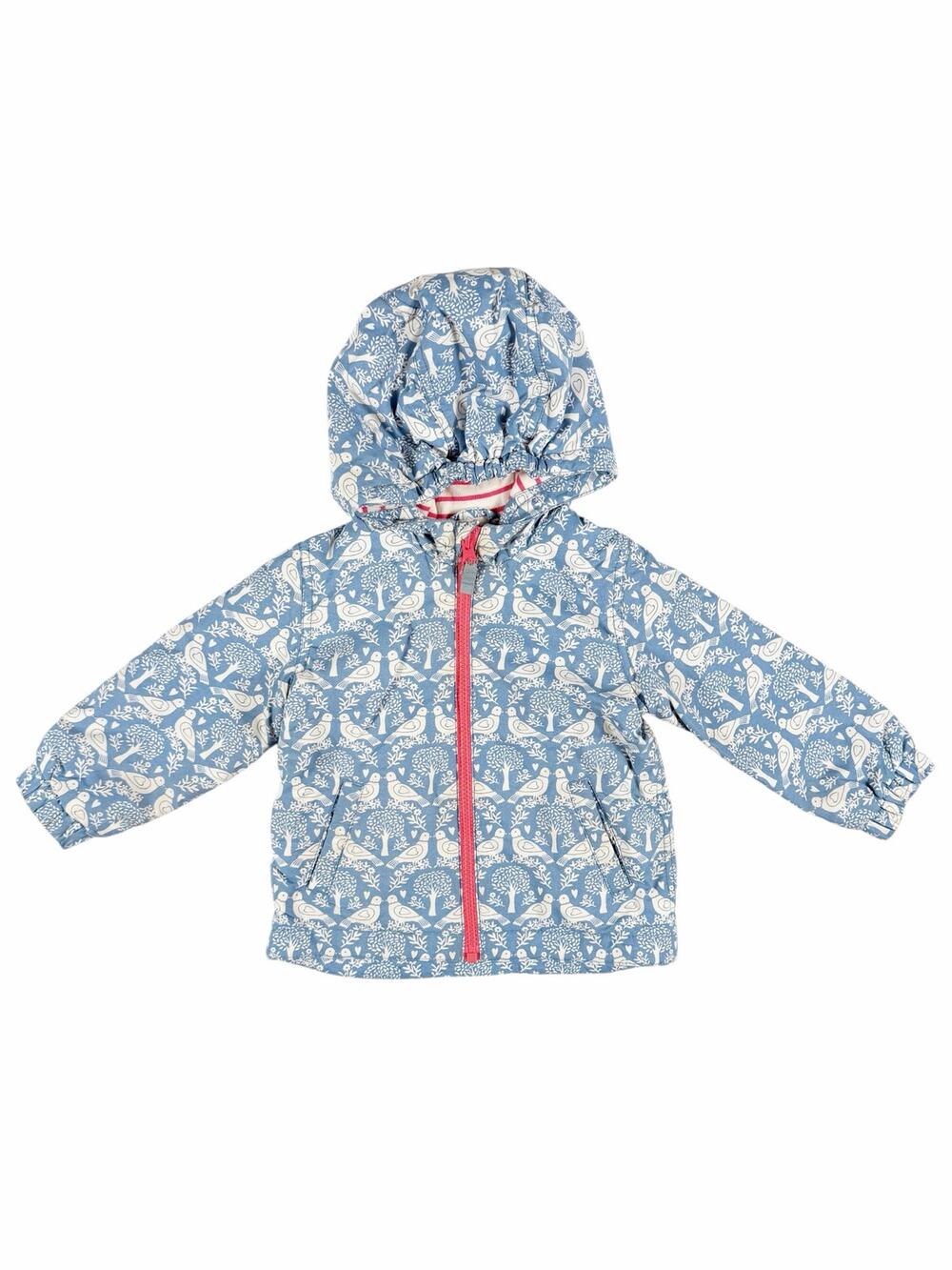 Mini Boden Baby Jersey Lined Anorak Jacket Blue Bird Print 18-24 Months
